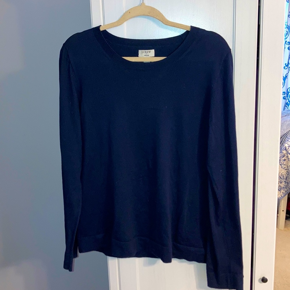J. Crew Navy Teddie Long Sleeved Shirt